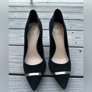 Vince Camuto- gorgeous brand new black/gold stiletto size 6/36